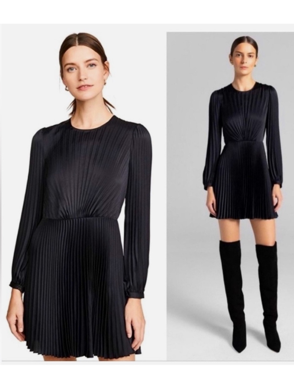 ALC Tavi Pleat Long Sleeve Mini Dress NEW NWT